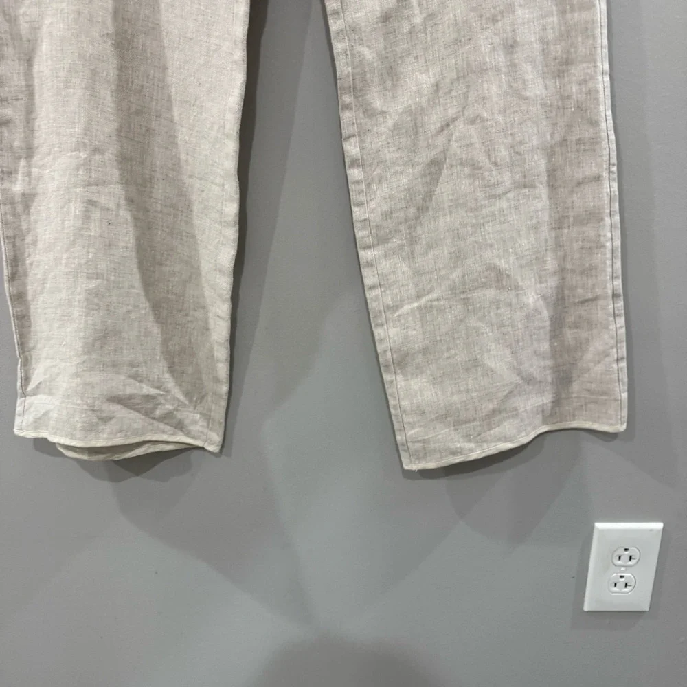 Reformation Pants Alex Linen Wide Leg in Oatmeal